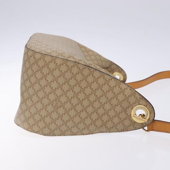 CELINE Macadam Canvas Shoulder Bag Pvc Beige Gold - Picture 4 of 13